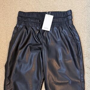 Joie Black Faux leather pants with side pockets